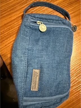 Amazon Blue Fabric Small Organizer Pouch with Zipper and Handle